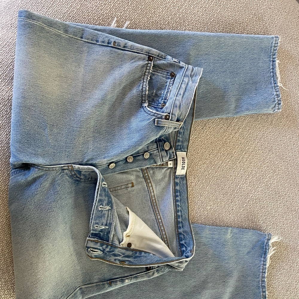 AGOLDE 90s Distressed High Rise Straight Jeans Size 30 - Picture 7 of 8